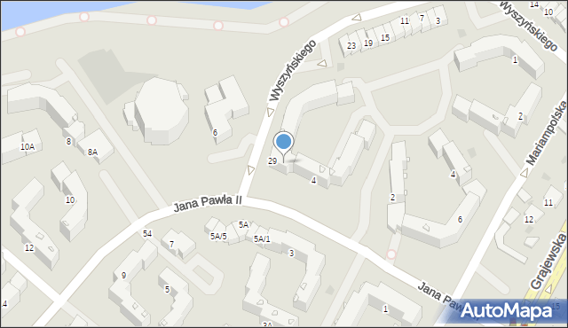 Ełk, Wyszyńskiego Stefana, ks. kard., 29A, mapa Ełku