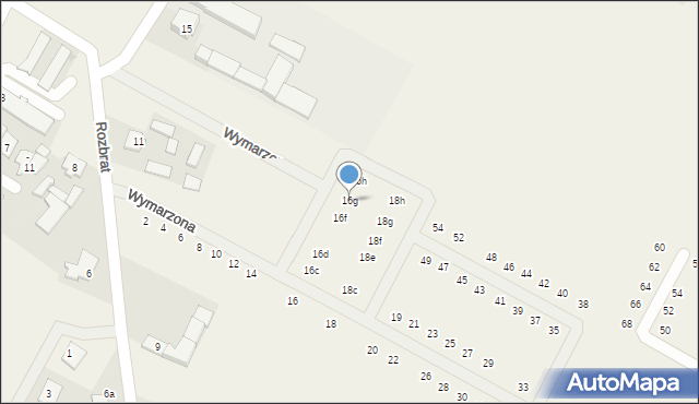 Falenty Nowe, Wymarzona, 16g, mapa Falenty Nowe
