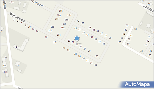 Falenty Nowe, Wymarzona, 23, mapa Falenty Nowe