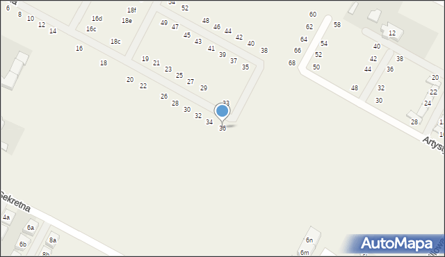 Falenty Nowe, Wymarzona, 36, mapa Falenty Nowe