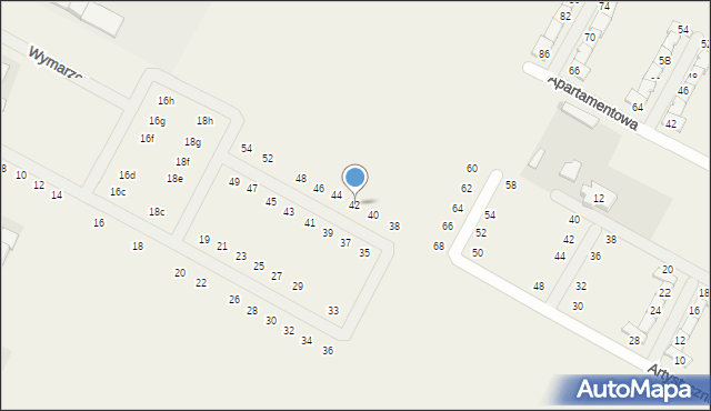 Falenty Nowe, Wymarzona, 42, mapa Falenty Nowe