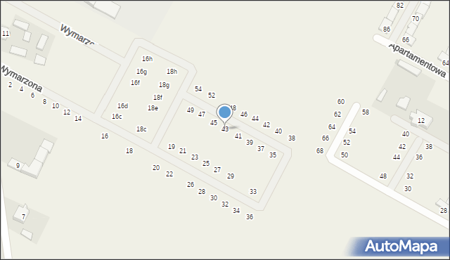 Falenty Nowe, Wymarzona, 43, mapa Falenty Nowe