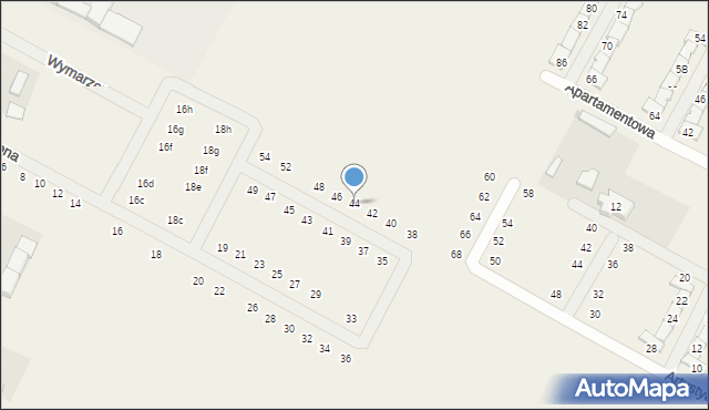 Falenty Nowe, Wymarzona, 44, mapa Falenty Nowe
