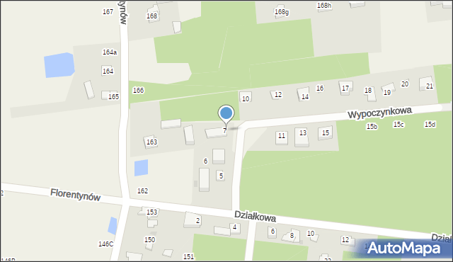 Florentynów, Wypoczynkowa, 8, mapa Florentynów