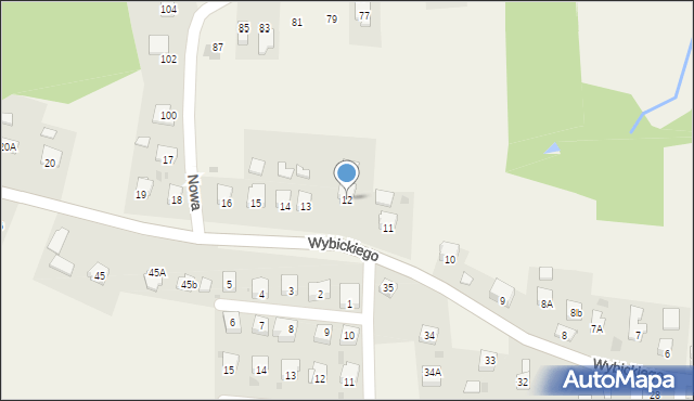Frysztak, Wybickiego Józefa, gen., 12, mapa Frysztak