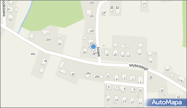 Frysztak, Wybickiego Józefa, gen., 18, mapa Frysztak