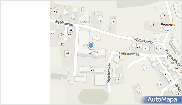 Frysztak, Wybickiego Józefa, gen., 24, mapa Frysztak