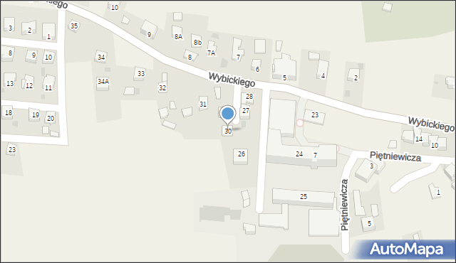 Frysztak, Wybickiego Józefa, gen., 30, mapa Frysztak