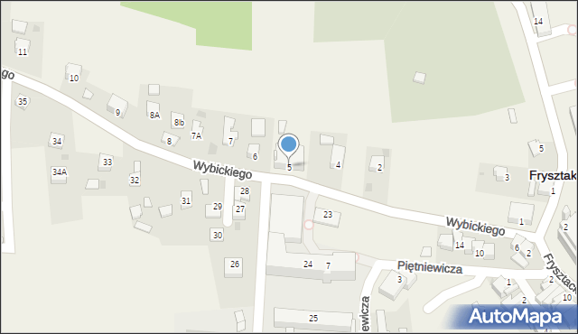 Frysztak, Wybickiego Józefa, gen., 5, mapa Frysztak
