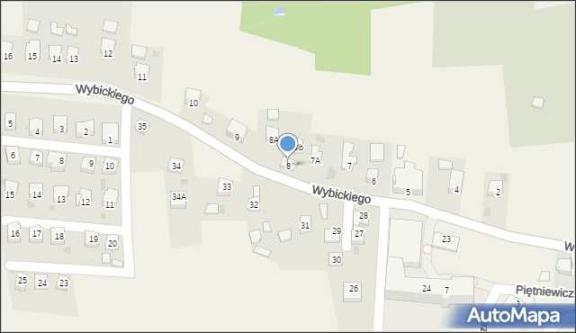 Frysztak, Wybickiego Józefa, gen., 8, mapa Frysztak