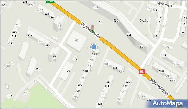 Gdańsk, Wyzwolenia, 29H, mapa Gdańska