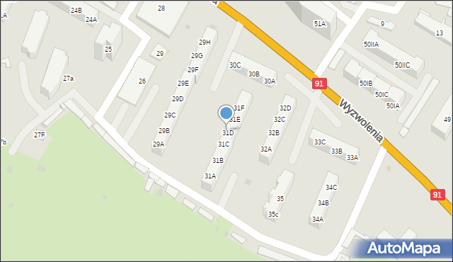 Gdańsk, Wyzwolenia, 31D, mapa Gdańska