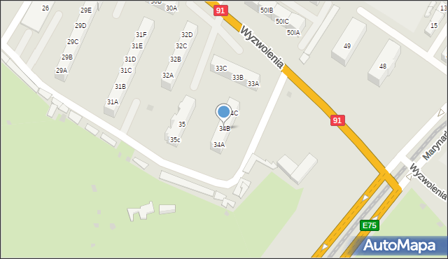 Gdańsk, Wyzwolenia, 34B, mapa Gdańska