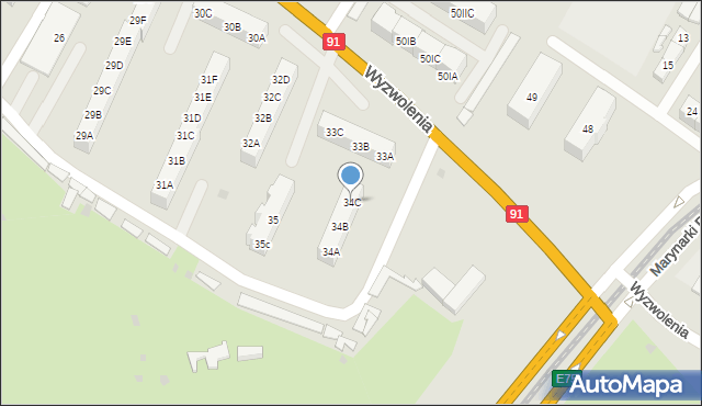 Gdańsk, Wyzwolenia, 34C, mapa Gdańska