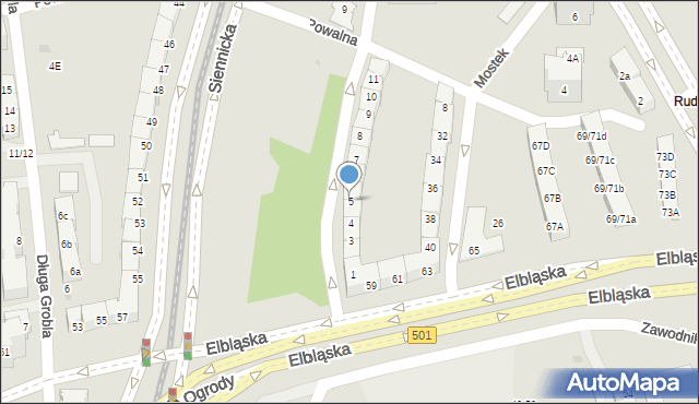 Gdańsk, Wygon, 5, mapa Gdańska