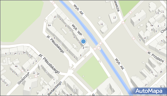 Gliwice, Wybrzeże Wojska Polskiego, 4, mapa Gliwic