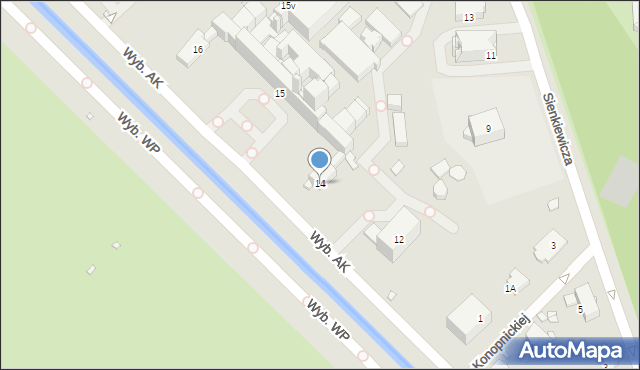 Gliwice, Wybrzeże Armii Krajowej, 14, mapa Gliwic