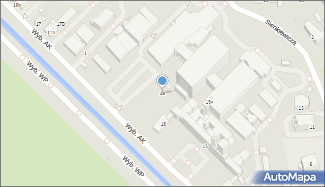 Gliwice, Wybrzeże Armii Krajowej, 4a, mapa Gliwic