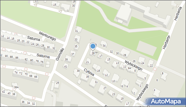 Głogów, Wybickiego Józefa, gen., 19, mapa Głogów