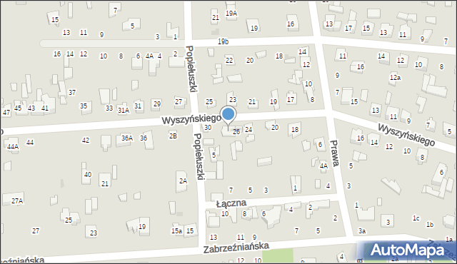 Głowno, Wyszyńskiego Stefana, ks. kard., 28, mapa Głowno