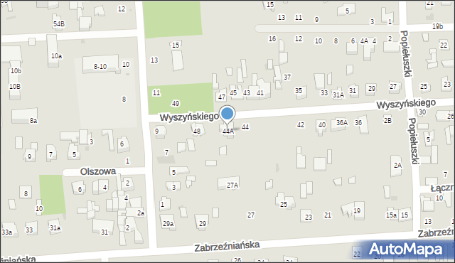 Głowno, Wyszyńskiego Stefana, ks. kard., 44A, mapa Głowno