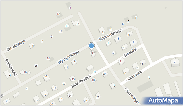 Gniew, Wyszyńskiego Stefana, ks. prym. kard., 11, mapa Gniew