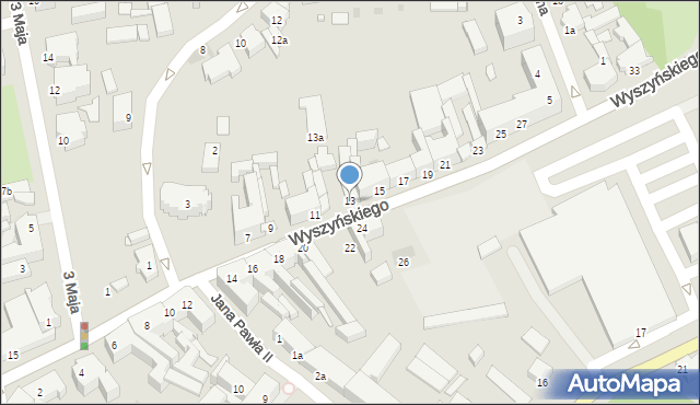 Gniezno, Wyszyńskiego Stefana, ks. prym. kard., 13, mapa Gniezna