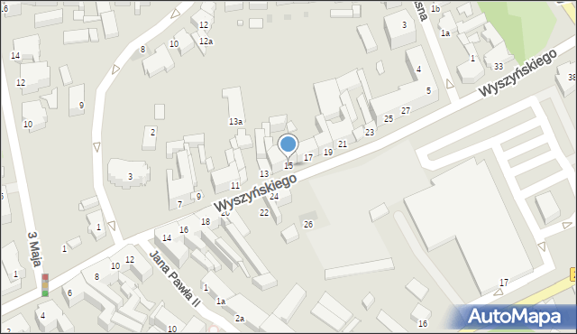 Gniezno, Wyszyńskiego Stefana, ks. prym. kard., 15, mapa Gniezna