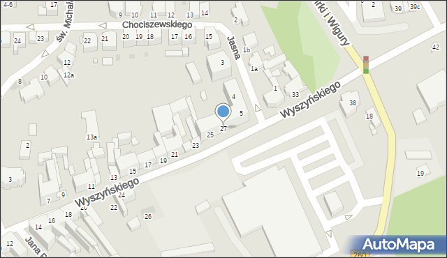 Gniezno, Wyszyńskiego Stefana, ks. prym. kard., 27, mapa Gniezna