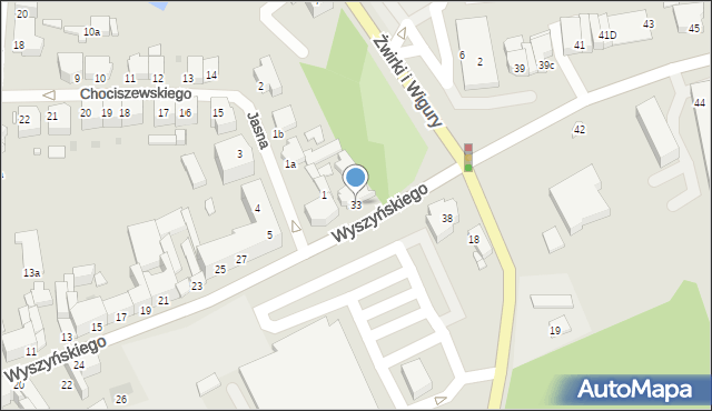 Gniezno, Wyszyńskiego Stefana, ks. prym. kard., 33, mapa Gniezna