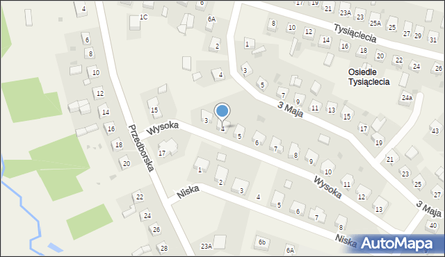 Gorzkowice, Wysoka, 4, mapa Gorzkowice