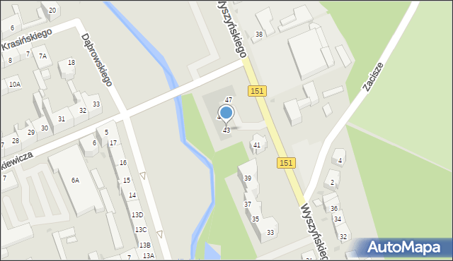 Gorzów Wielkopolski, Wyszyńskiego Stefana, ks. kard., 43, mapa Gorzów Wielkopolski