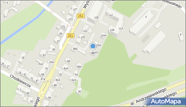 Gorzów Wielkopolski, Wyszyńskiego Stefana, ks. kard., 98C, mapa Gorzów Wielkopolski