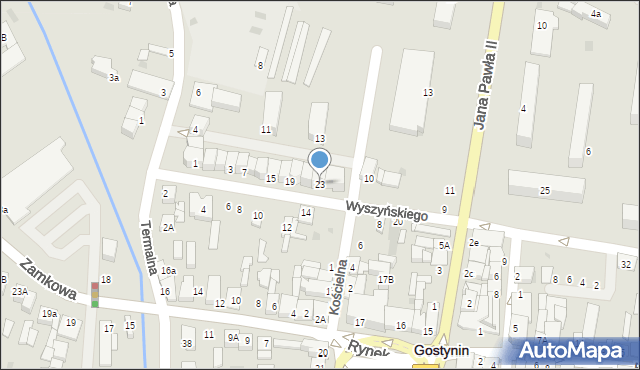 Gostynin, Wyszyńskiego Stefana, ks. kard., 23, mapa Gostynin
