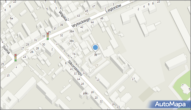 Grudziądz, Wybickiego Józefa, gen., 38, mapa Grudziądza