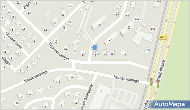 Grudziądz, Wyspiańskiego Stanisława, 8, mapa Grudziądza