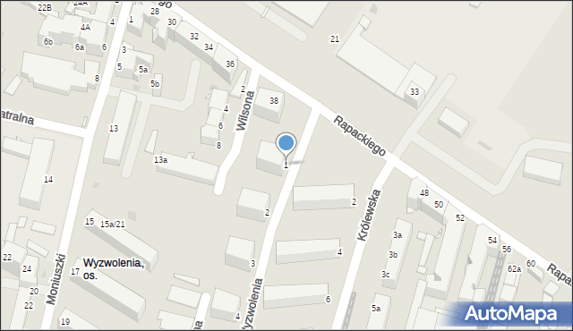 Grudziądz, Wyzwolenia, 1, mapa Grudziądza