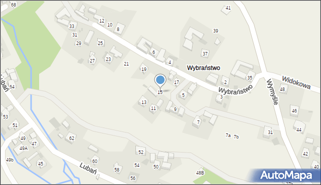 Grywałd, Wybraństwo, 15, mapa Grywałd