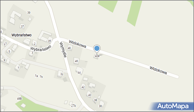 Grywałd, Wymyśle, 42a, mapa Grywałd