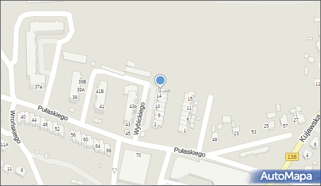 Gubin, Wybickiego Józefa, gen., 16, mapa Gubin