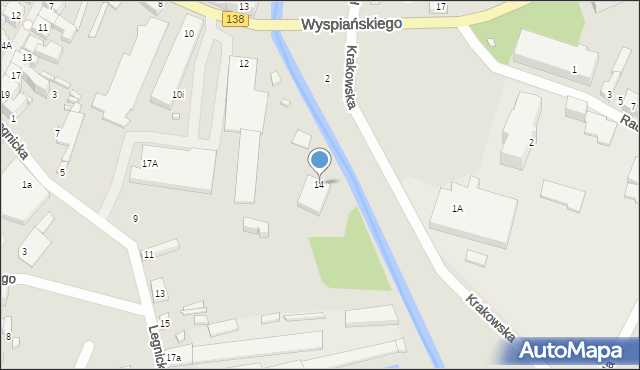 Gubin, Wyspiańskiego Stanisława, 14, mapa Gubin