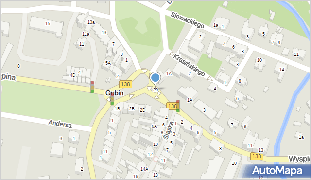 Gubin, Wyspiańskiego Stanisława, 20, mapa Gubin