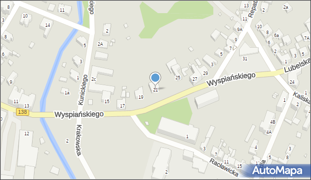 Gubin, Wyspiańskiego Stanisława, 21, mapa Gubin
