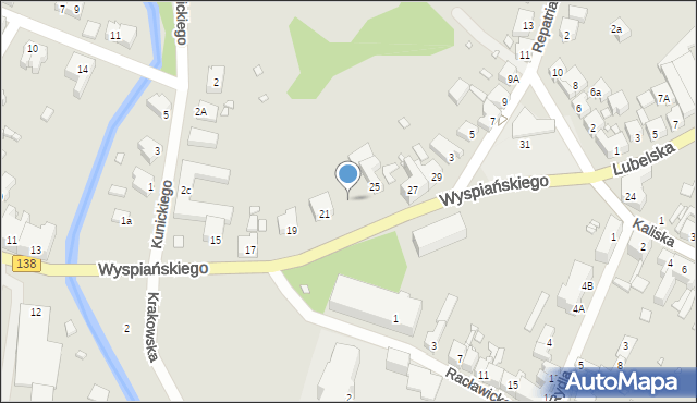Gubin, Wyspiańskiego Stanisława, 23, mapa Gubin