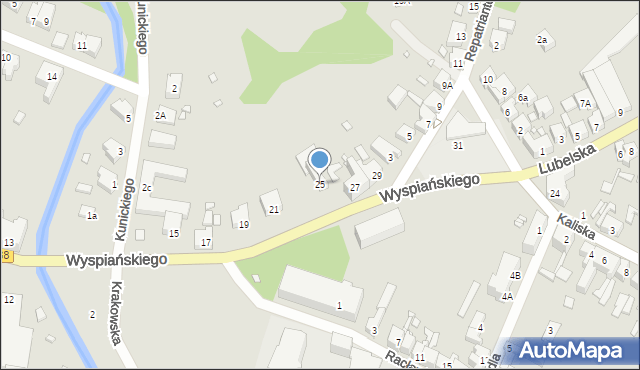 Gubin, Wyspiańskiego Stanisława, 25, mapa Gubin