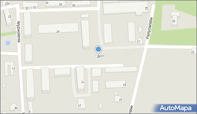 Gubin, Wyzwolenia, 28, mapa Gubin