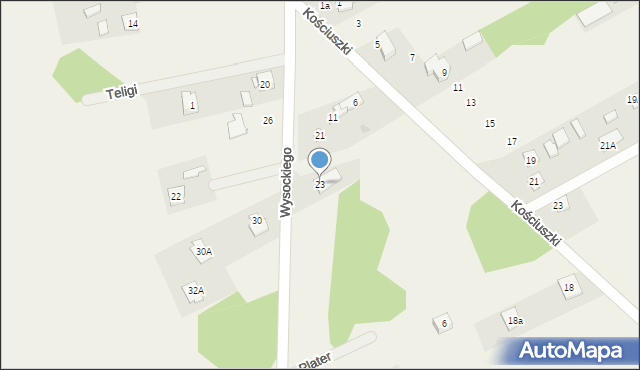 Jaktorów-Kolonia, Wysockiego Piotra, 23, mapa Jaktorów-Kolonia