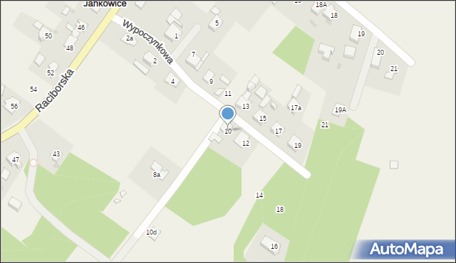 Jankowice, Wypoczynkowa, 10, mapa Jankowice