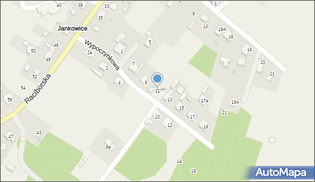 Jankowice, Wypoczynkowa, 11, mapa Jankowice