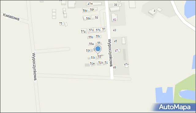Jantar, Wypoczynkowa, 53a, mapa Jantar